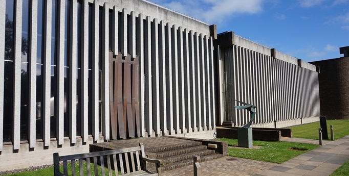 The outside of the Archives Centre, a striking modernist building
