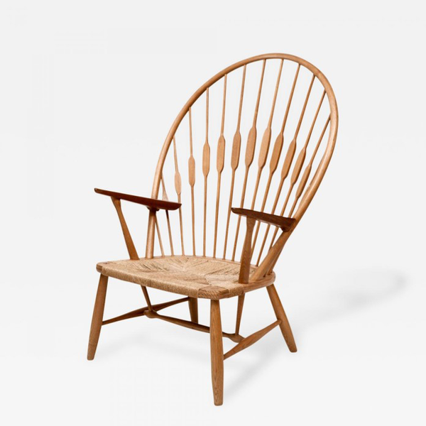 A photograph of a Peacock Chair, designed by Hans J Wegner.