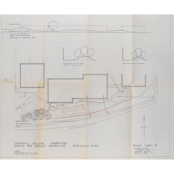 Sheila Haywood's planting plan for the Madingley Road mound, 1959