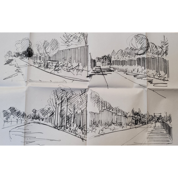 David Thurlow sketches of Churchill Road