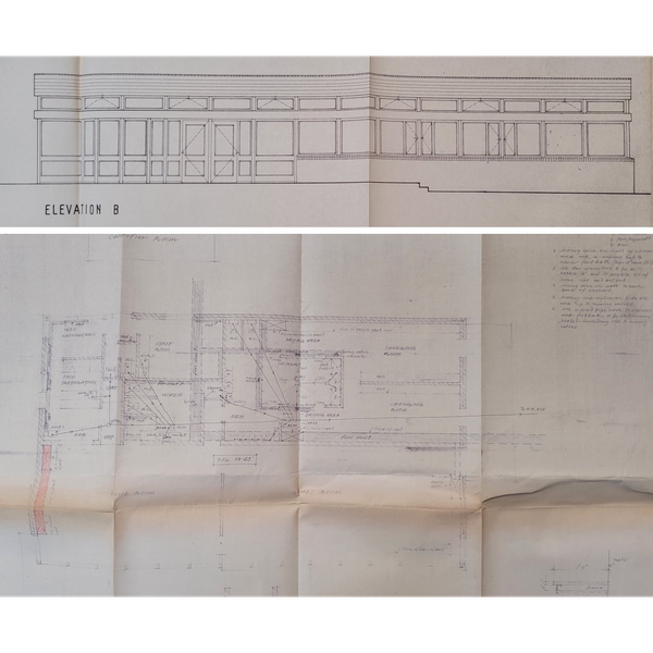 Sheppard Robson and Partners plan for the original pavilion at Churchill College