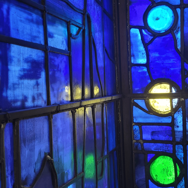 'The Elements' stained glass windows at the Chapel at Churchill College