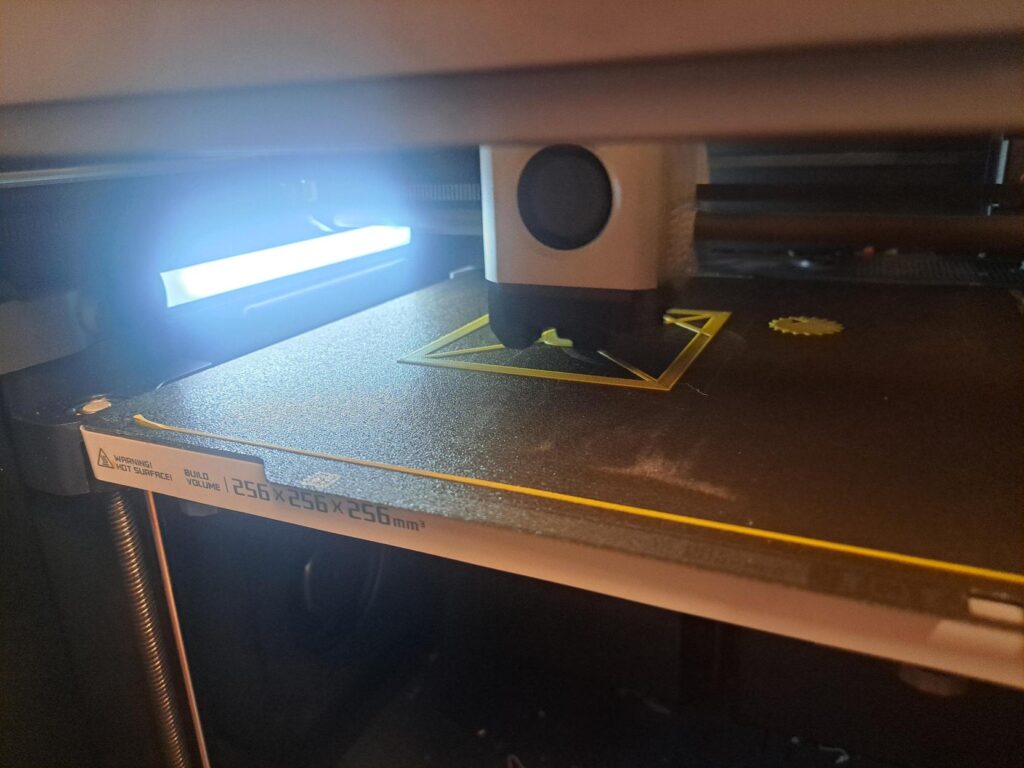 The floppy disk support frame being printed using 3D printers at the Bill Brown Creative Workshop.