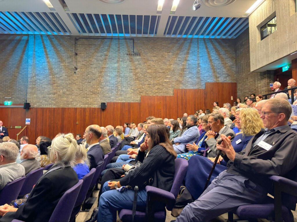 Audience for the evening panel session at Churchill College 