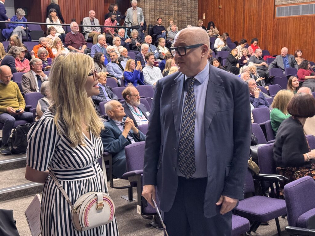 Emma Barnett and Roger Highfield chat before the session