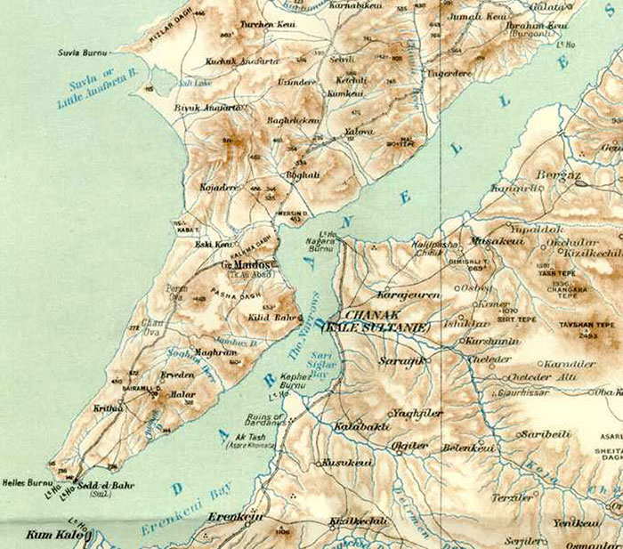 Map of the Dardanelles, 1906