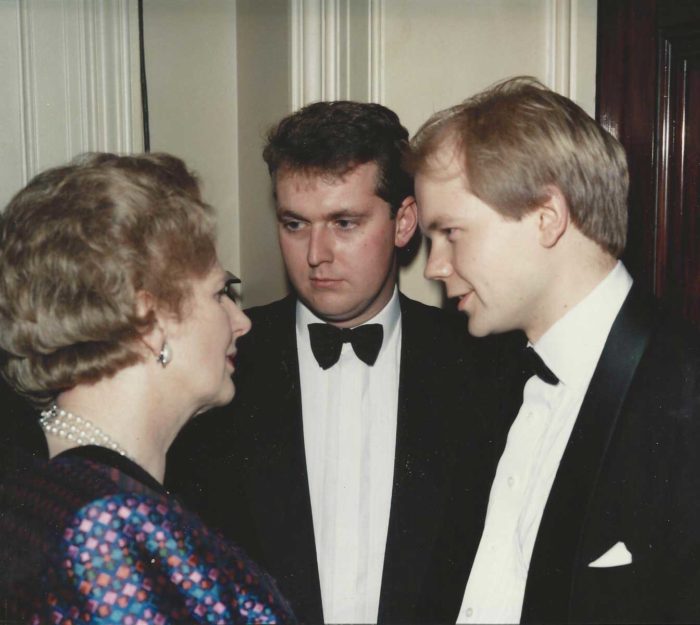 John Antcliffe speaking with Margaret Thatcher and William Hague