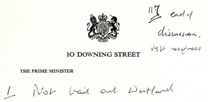10 Downing Street headed paper
