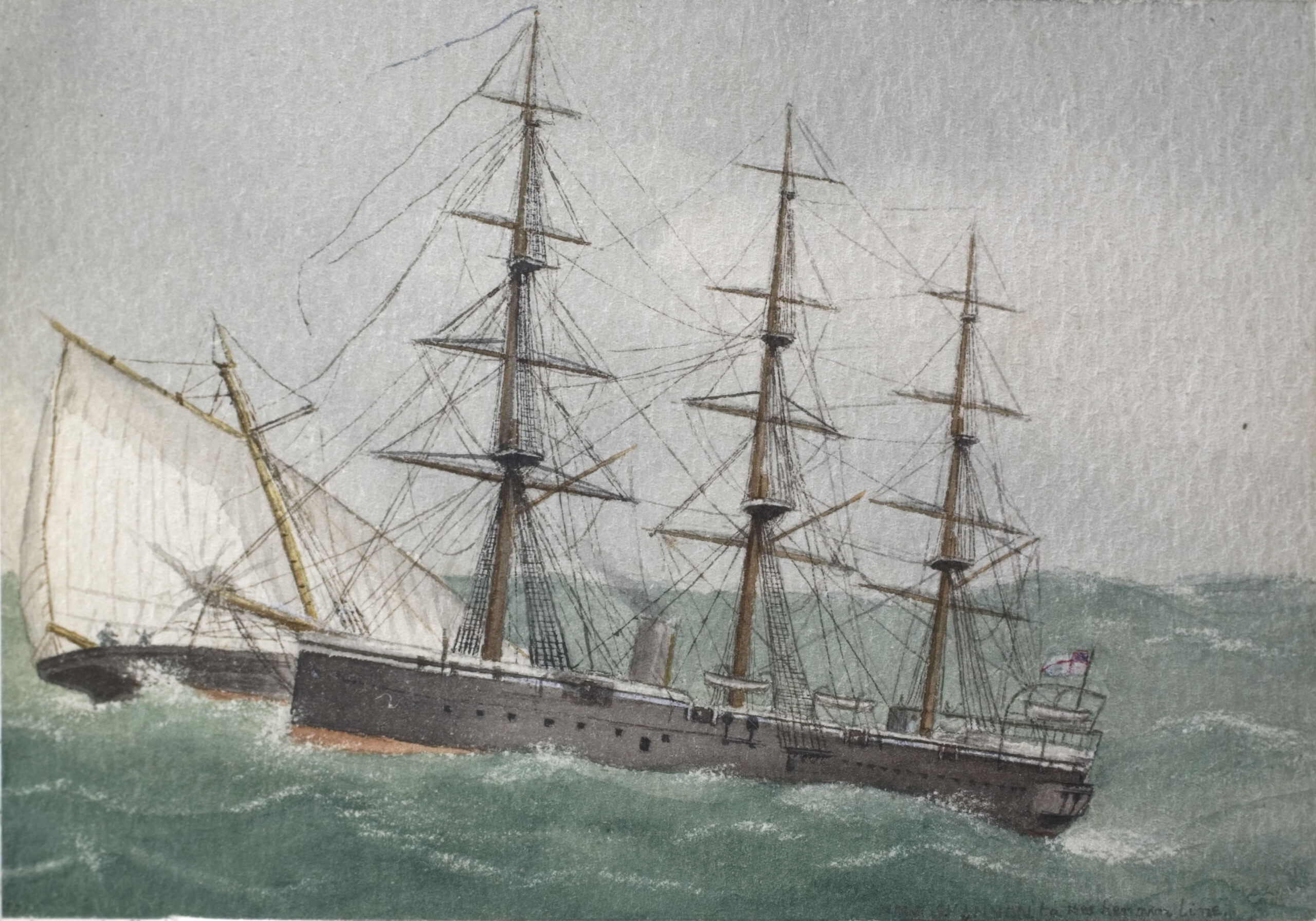 These watercolours were found in the back of a log book belonging to John de Robeck. He began his naval career at 13, went on to command allied forces during WWI and ultimately became Admiral of the Fleet in 1925. DRBK 3/37