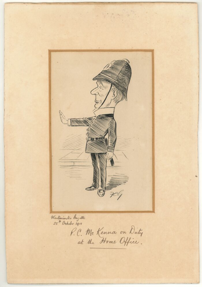 A cartoon of Reginald McKenna by Francis Carruthers Gould d.1925. MCKN 11/7.