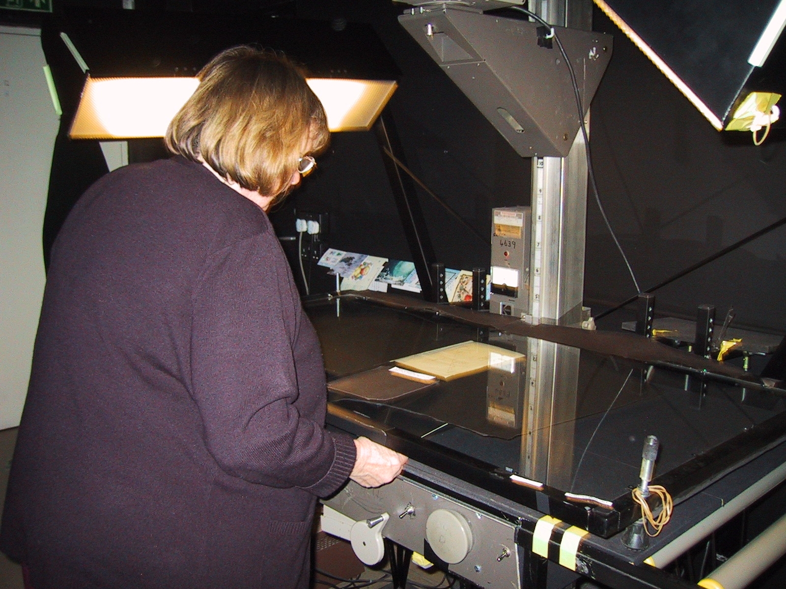 Microfilm camera in operation